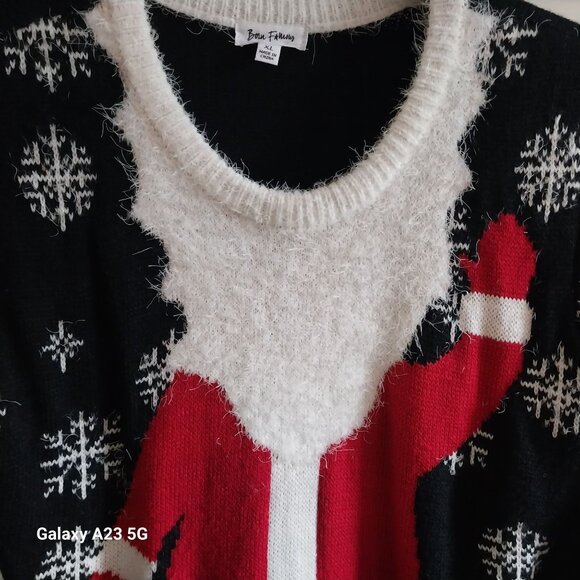 Funny Ugly Christmas Sweater Dress With Santa & Reindeer Design Born Famous XL - Picture 4 of 4